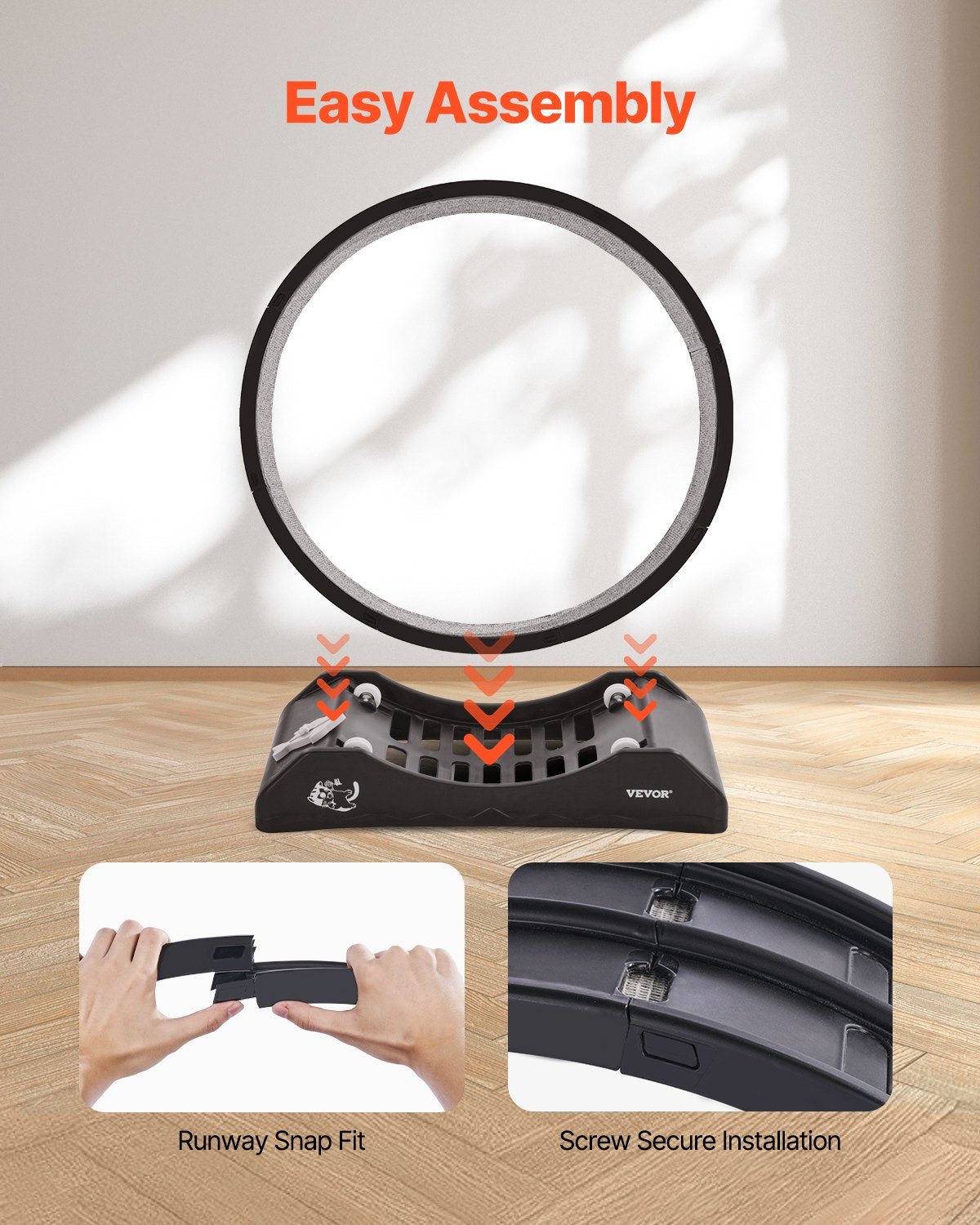 Cat Exercise Wheel, 31.5 In, Large Cat Running Wheel With Secure Brake & Carpeted Runway, Quiet Operation Cat Treadmill, Indoor Cats Exerciser Wheel For Pets Weight Loss & Health Black